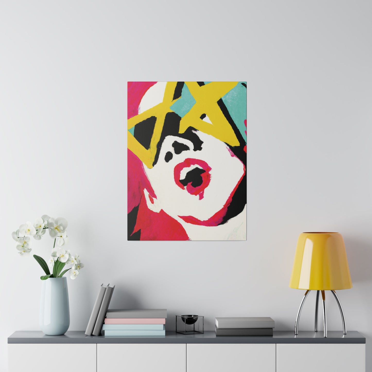 9419T - Rockstar Painting Print | Face | Abstract | Poster | Home Decor | Wall Art | Music Art | Canvas