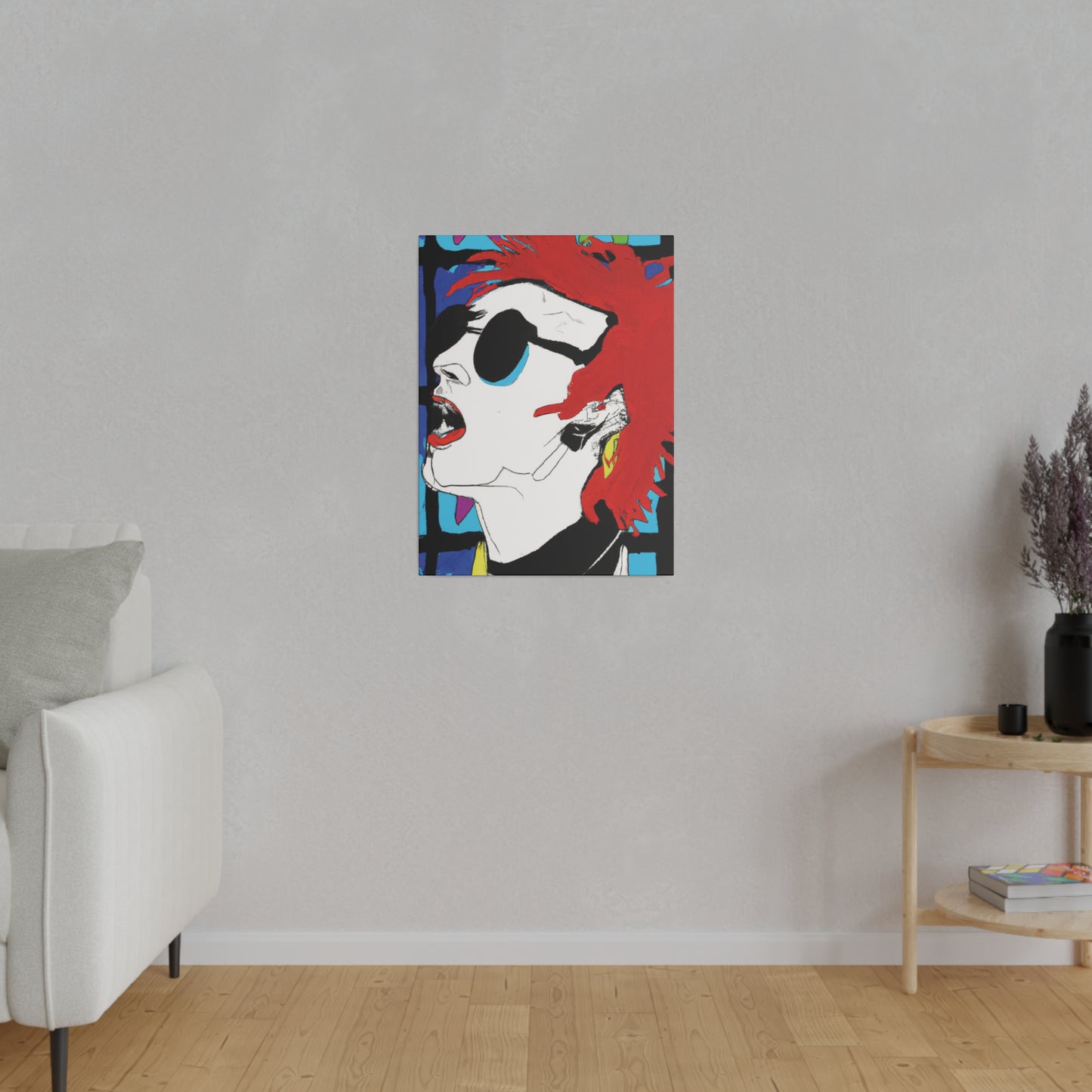 8537B - Rockstar Painting Print | Face | Abstract | Poster | Home Decor | Wall Art | Music Art | Canvas