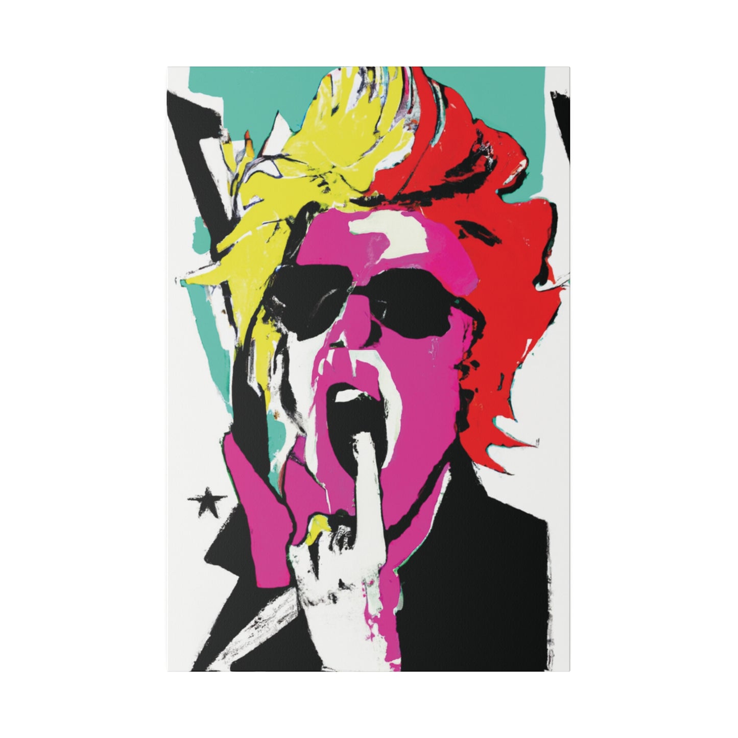 4598A - Rockstar Painting Print | Face | Abstract | Poster | Home Decor | Wall Art | Music Art | Canvas