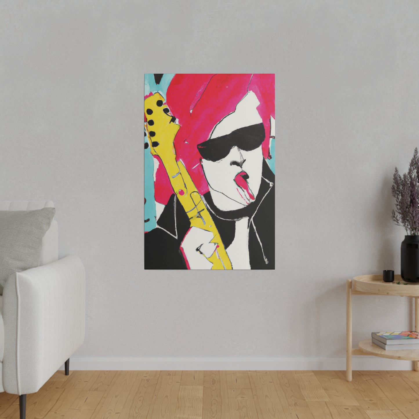 8791V - Rockstar Painting Print | Face | Abstract | Poster | Home Decor | Wall Art | Music Art | Canvas