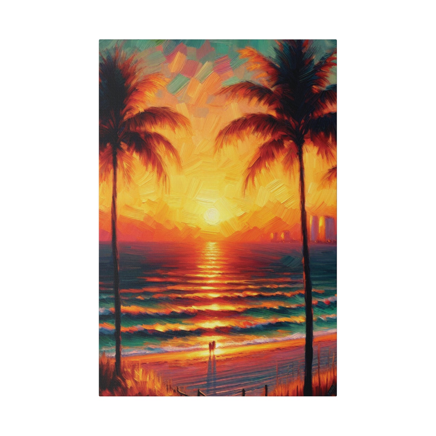 3569G - miami beach art, sunset background, ocean art work, beach art work, sunset designs, miami beach painting, miami beach print