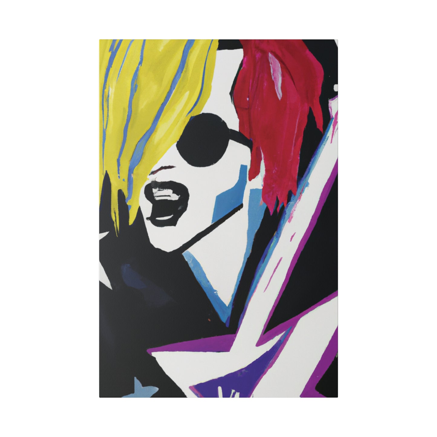 8784F - Rockstar Painting Print | Face | Abstract | Poster | Home Decor | Wall Art | Music Art | Canvas