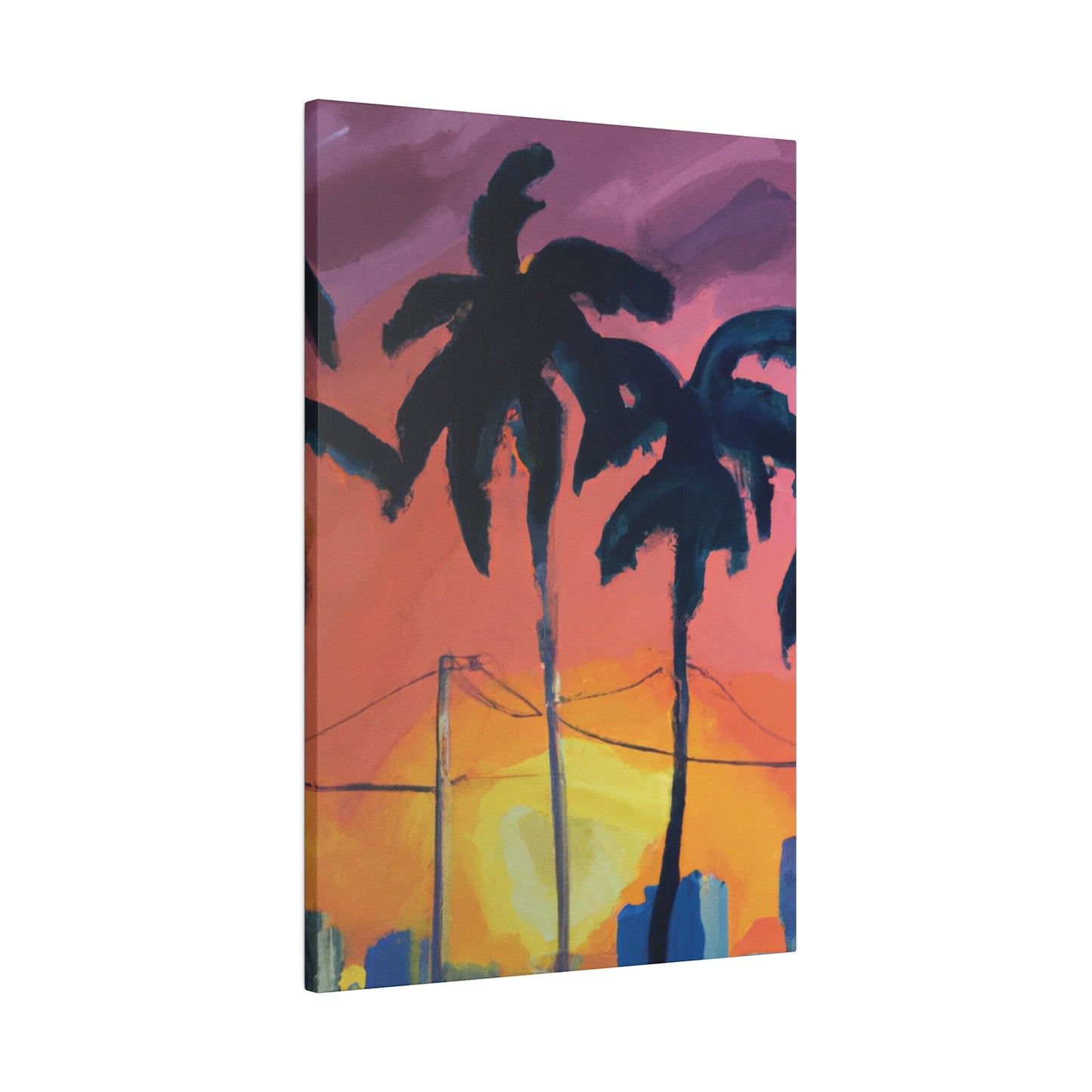 2524F - Miami Beach Sunset Painting Print | Miami | Beach | Sunset | Poster | Home Decor | Wall Art | Canvas