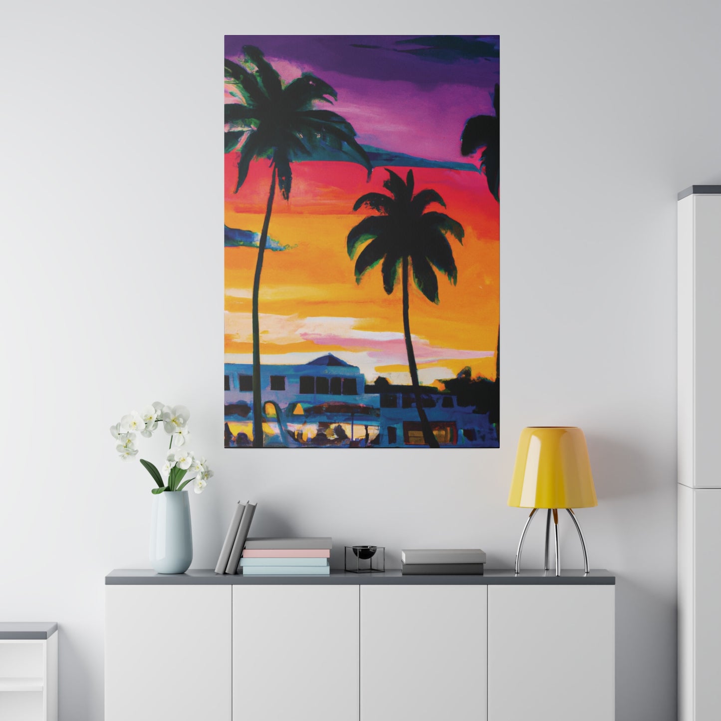 7785F - Miami Beach Sunset Painting Print | Miami | Beach | Sunset | Poster | Home Decor | Wall Art | Canvas