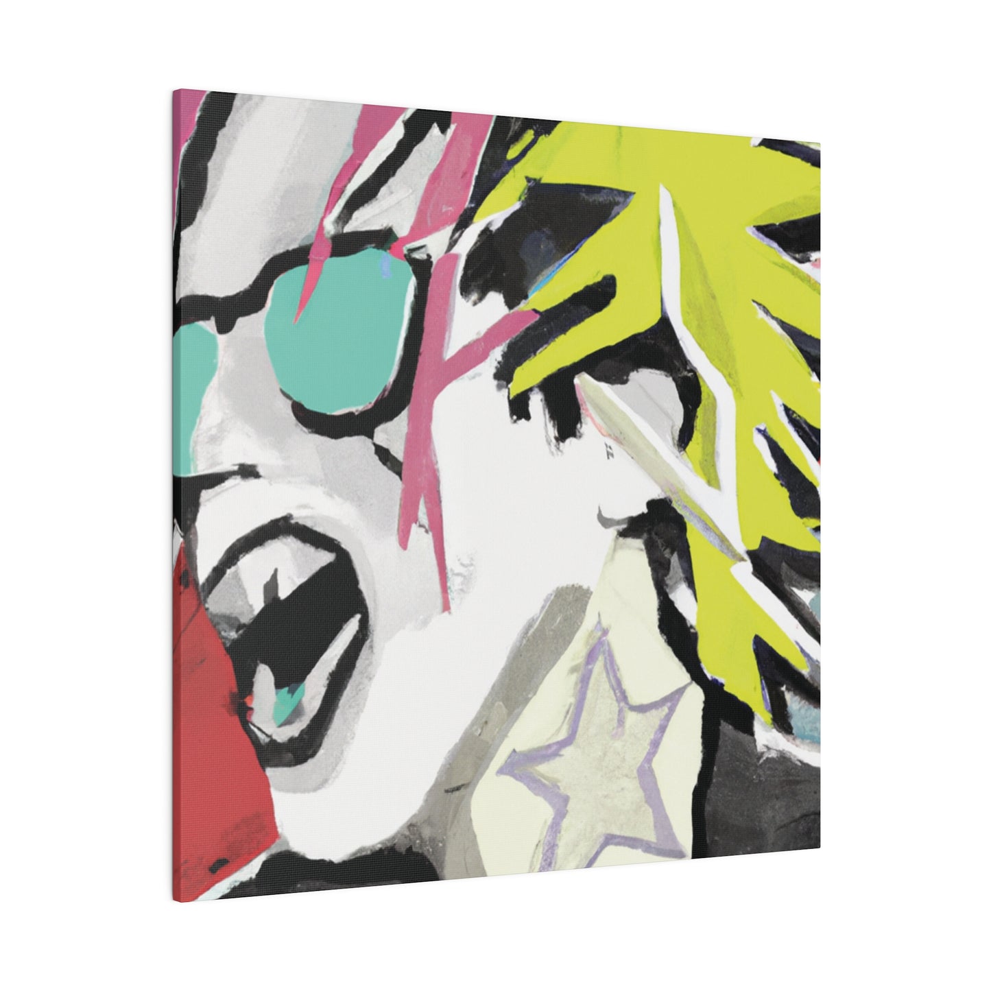 9589K - Rockstar Painting Print | Face | Abstract | Poster | Home Decor | Wall Art | Music Art | Canvas