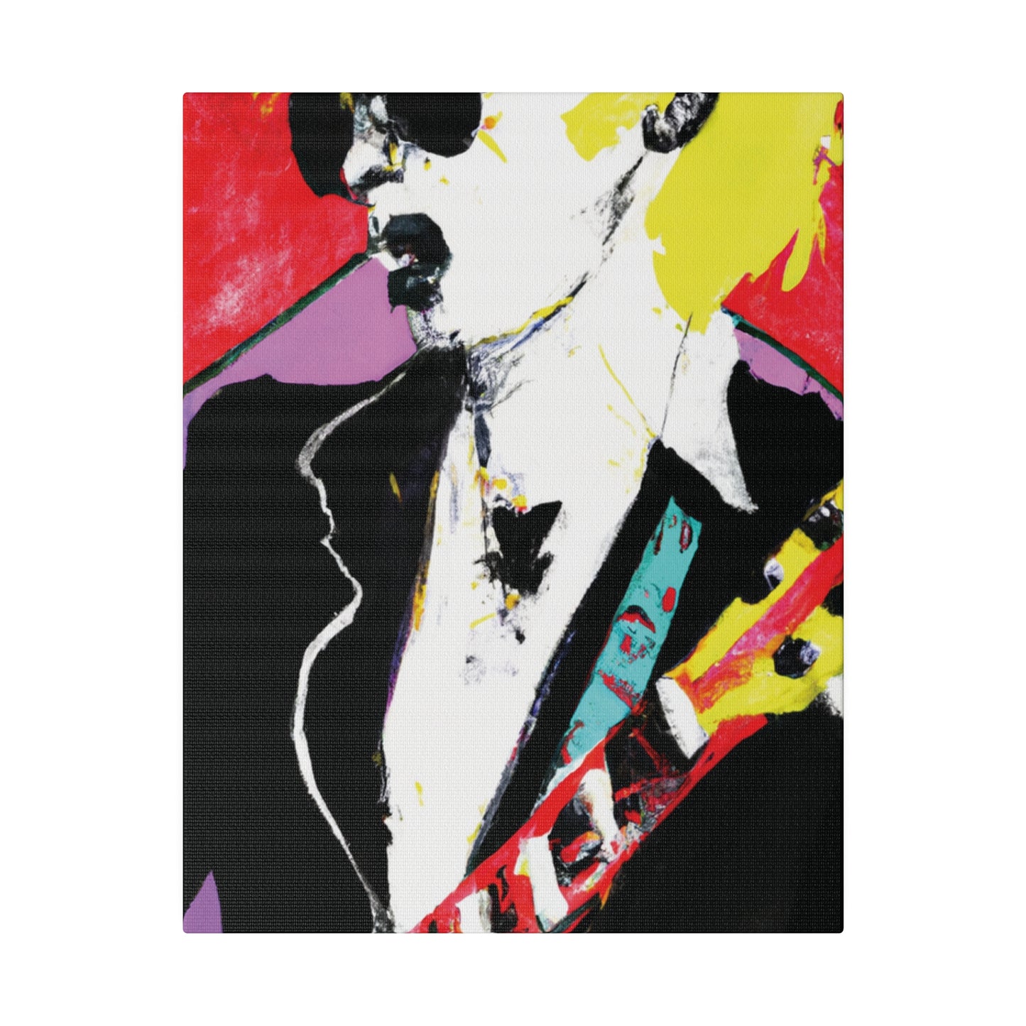 3073T - Rockstar Painting Print | Face | Abstract | Poster | Home Decor | Wall Art | Music Art | Canvas