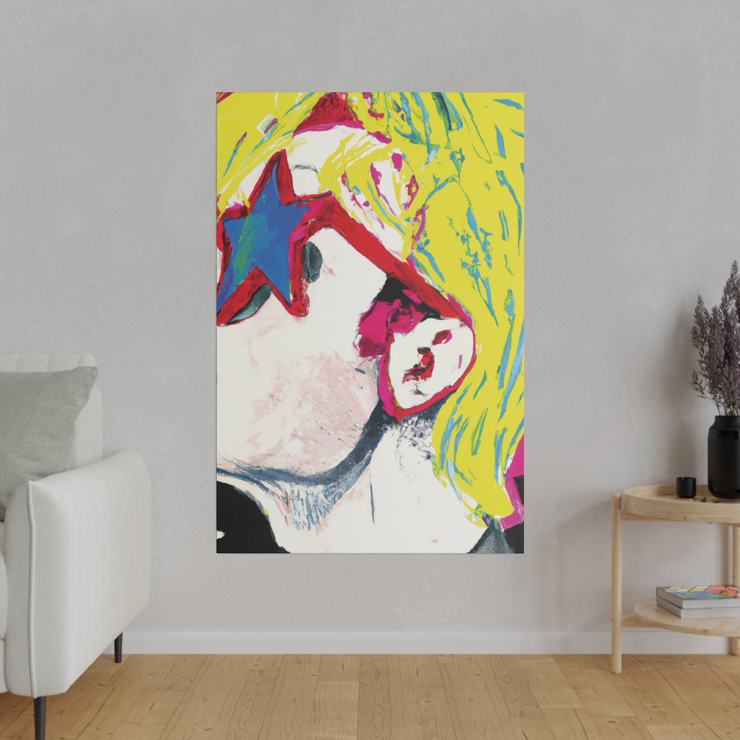 9408X - Rockstar Painting Print | Face | Abstract | Poster | Home Decor | Wall Art | Music Art | Canvas