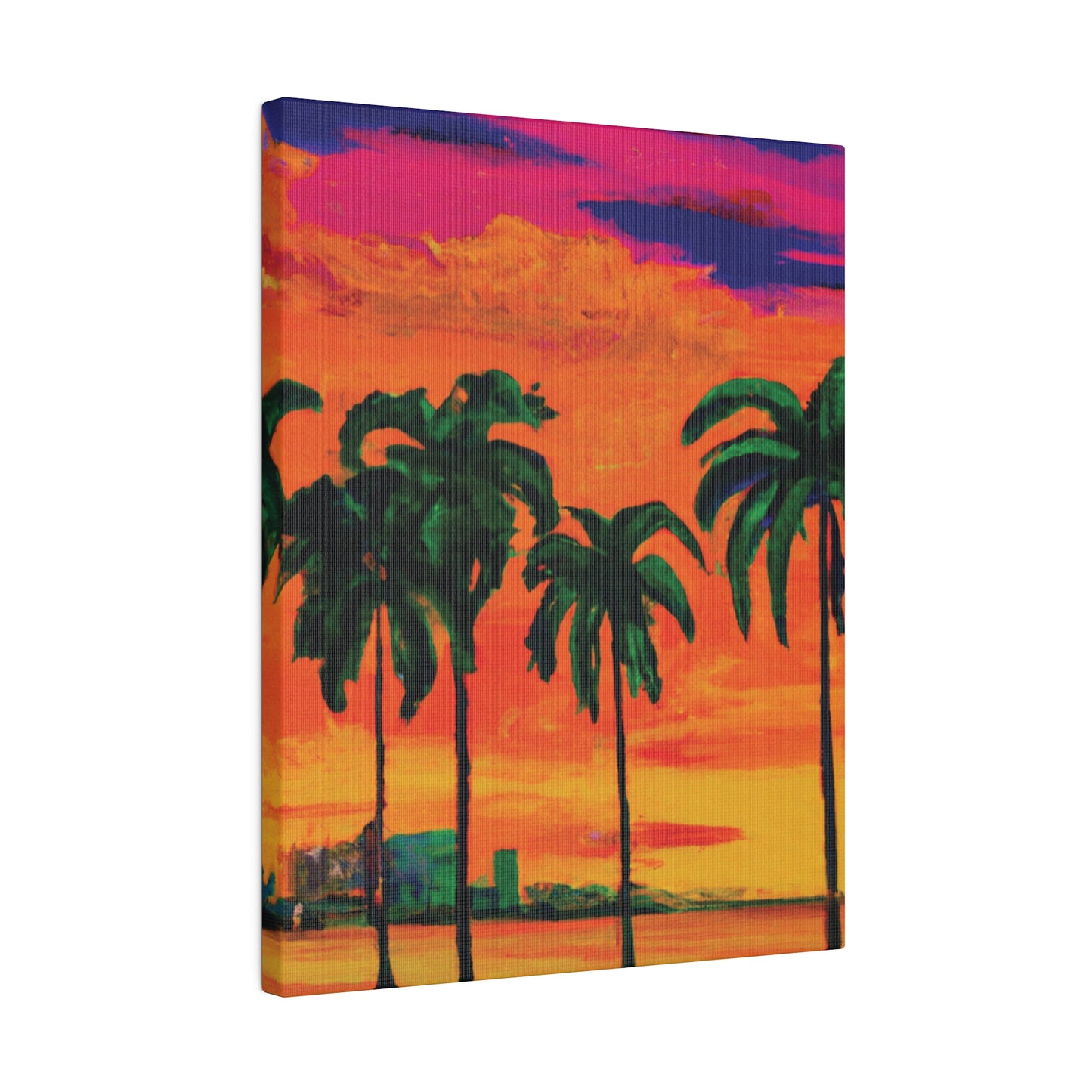 7389Y - Miami Beach Sunset Painting Print | Miami | Beach | Sunset | Poster | Home Decor | Wall Art | Canvas