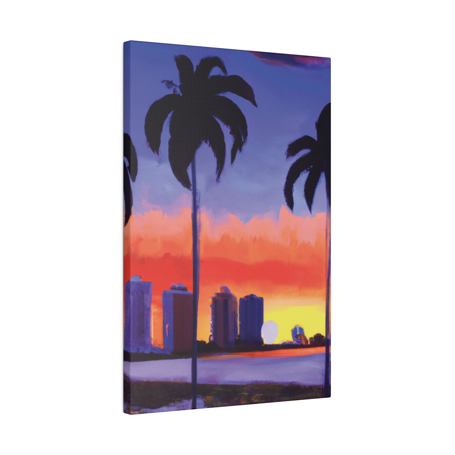 6829T - Miami Beach Sunset Painting Print | Miami | Beach | Sunset | Poster | Home Decor | Wall Art | Canvas