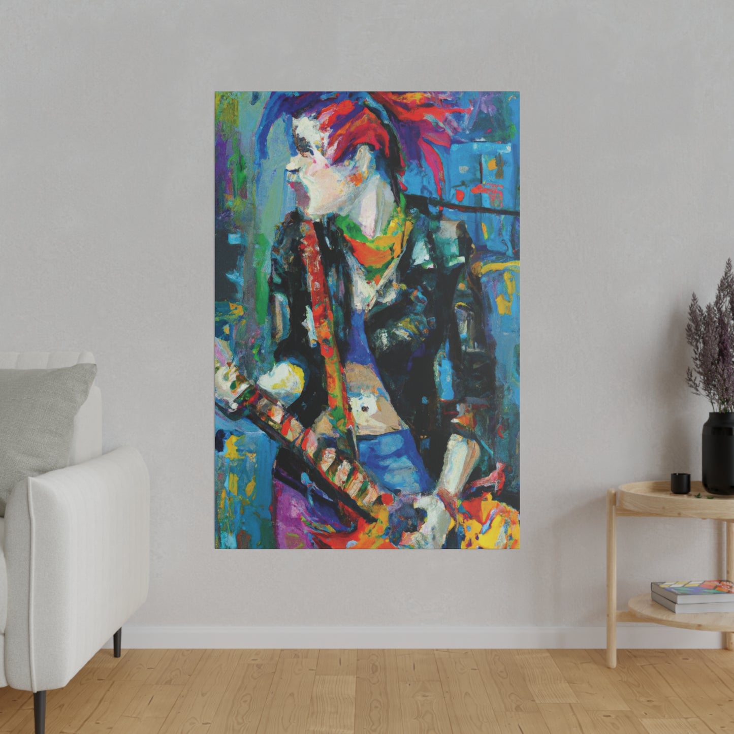3601F - Rockstar Oil Painting Style Print | Poster | Home Decor | Wall Art | Music Art | Canvas
