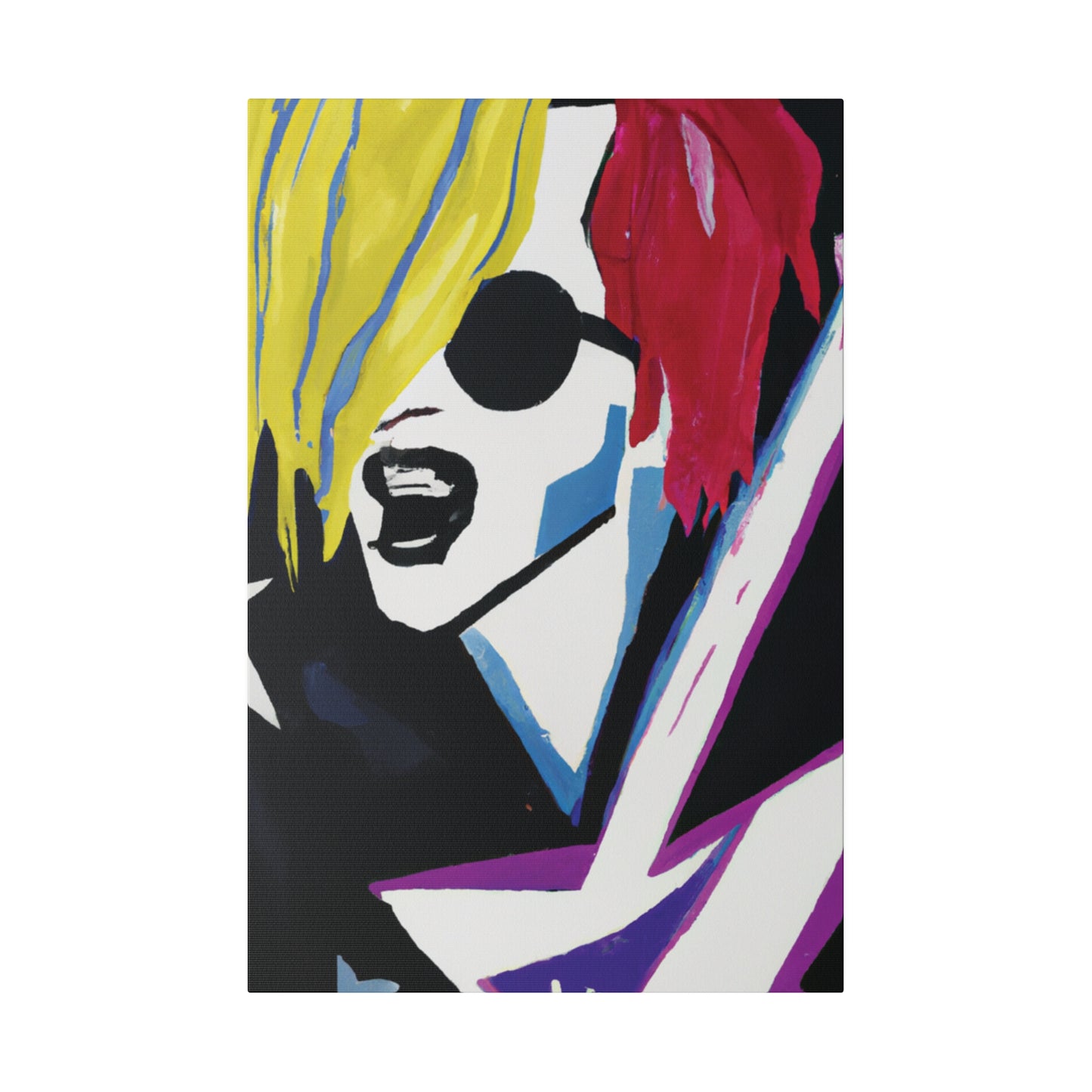 8784F - Rockstar Painting Print | Face | Abstract | Poster | Home Decor | Wall Art | Music Art | Canvas