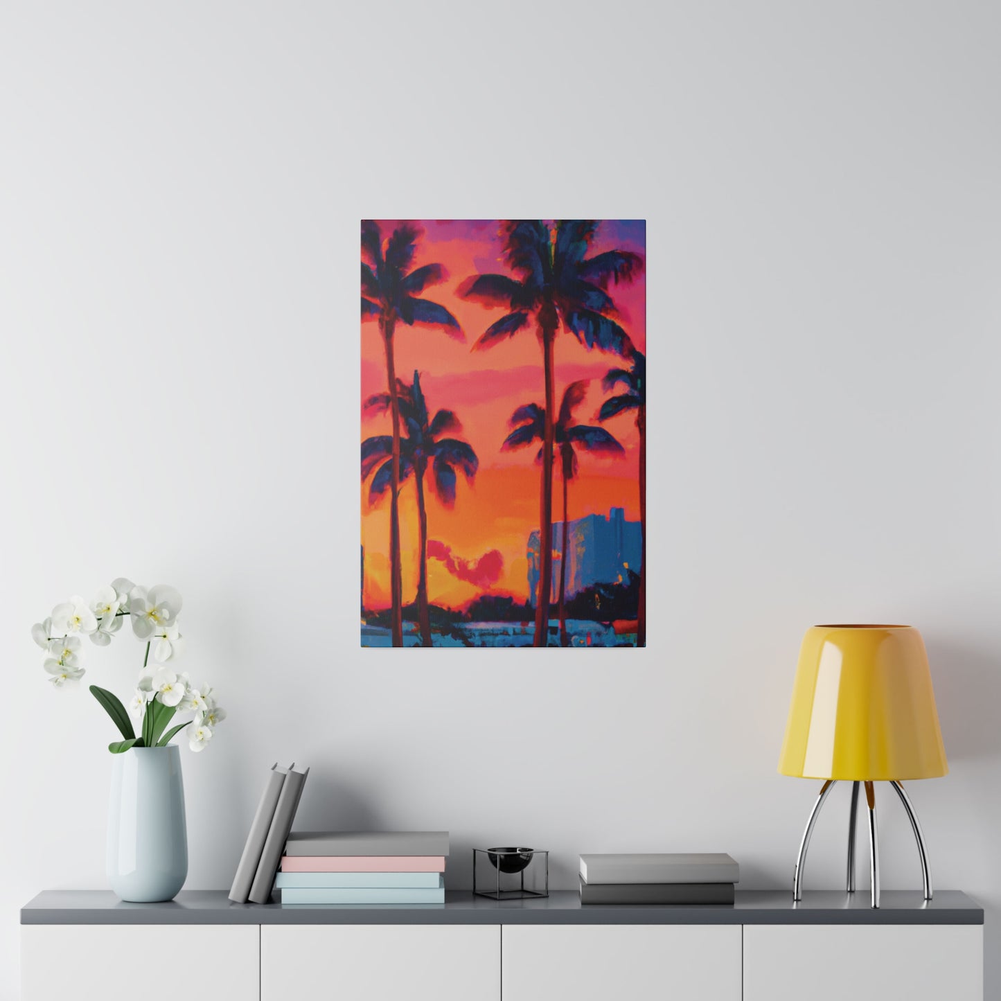 4456Y - Miami Beach Sunset Painting Print | Miami | Beach | Sunset | Poster | Home Decor | Wall Art | Canvas