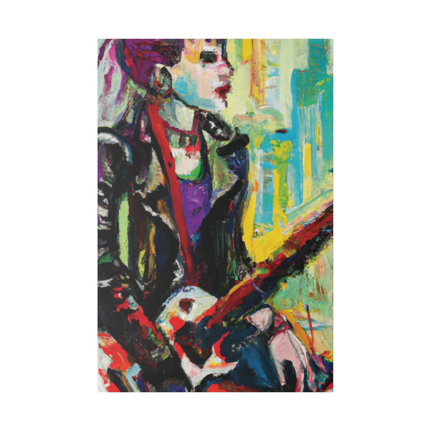 4247P - Rockstar Oil Painting Style Print | Poster | Home Decor | Wall Art | Music Art | Canvas