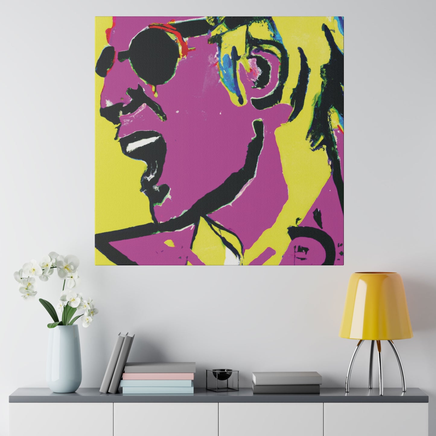 4532V - Rockstar Painting Print | Face | Abstract | Poster | Home Decor | Wall Art | Music Art | Canvas