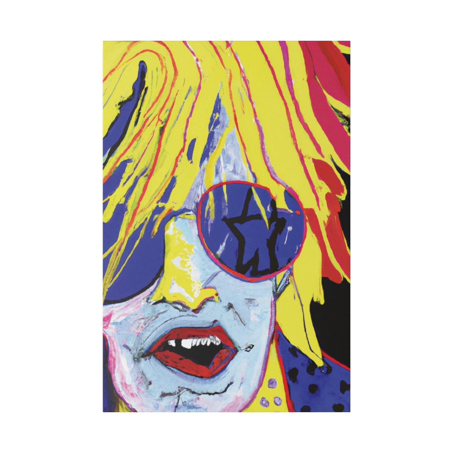 8742G - Rockstar Painting Print | Face | Abstract | Poster | Home Decor | Wall Art | Music Art | Canvas