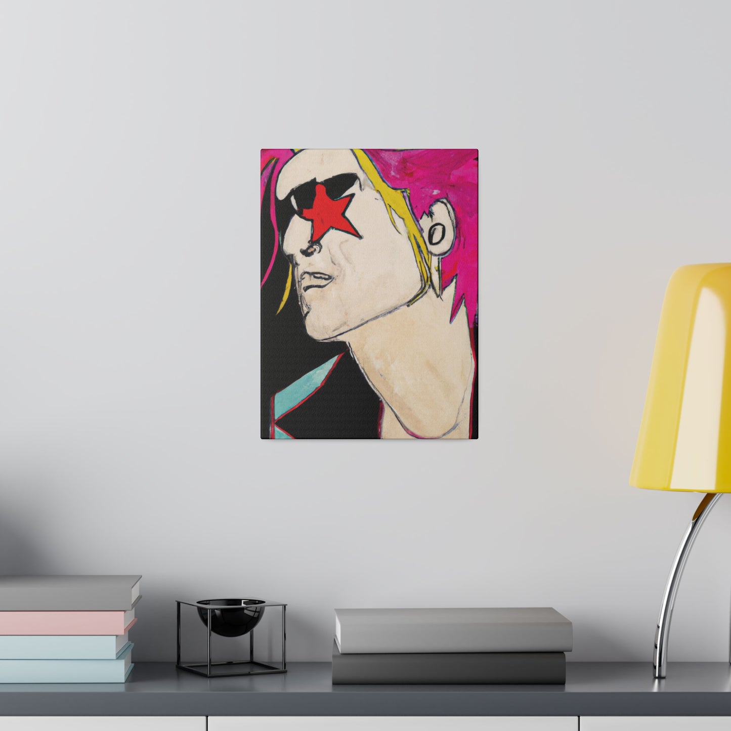 1845V - Rockstar Painting Print | Face | Abstract | Poster | Home Decor | Wall Art | Music Art | Canvas