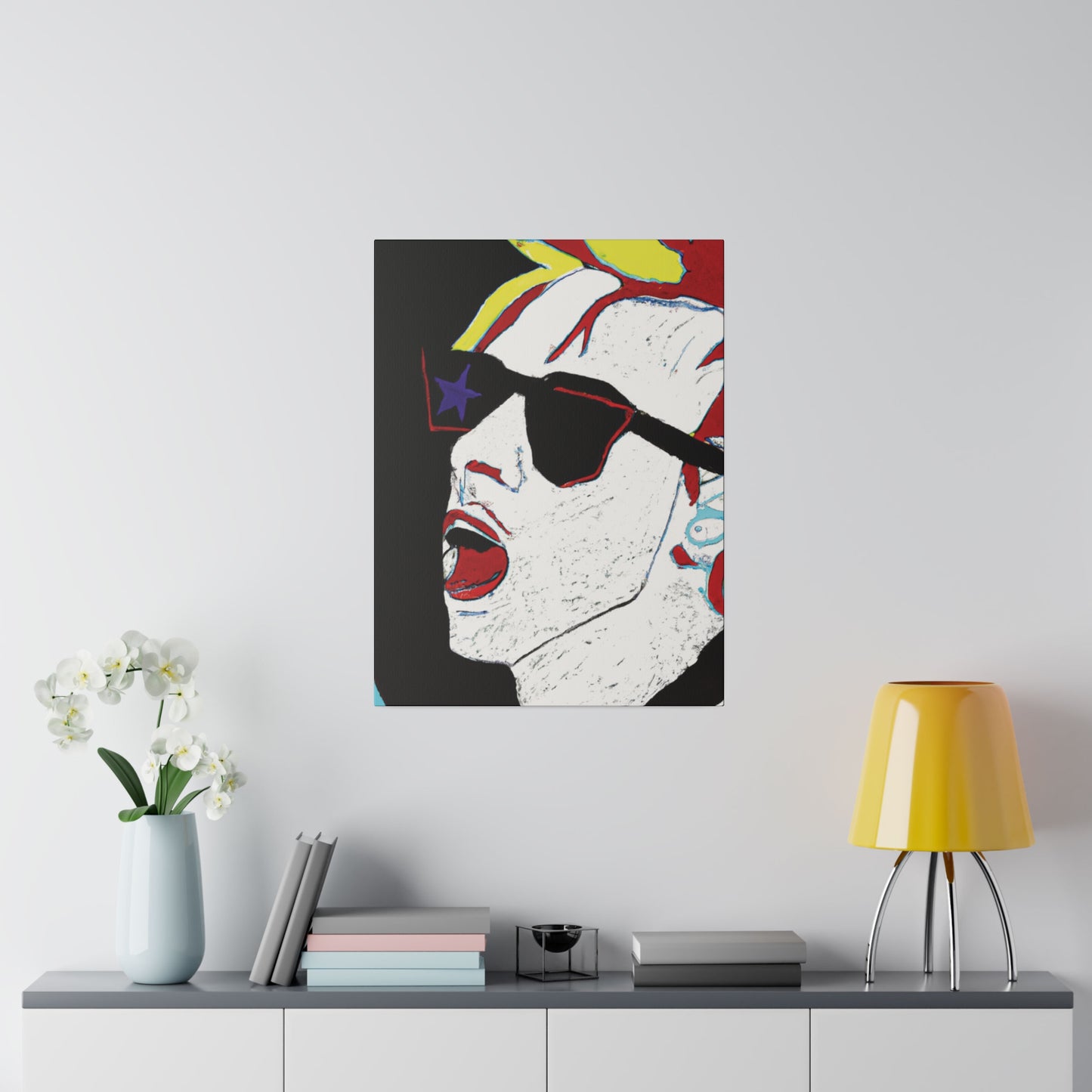 1889X - Rockstar Painting Print | Face | Abstract | Poster | Home Decor | Wall Art | Music Art | Canvas