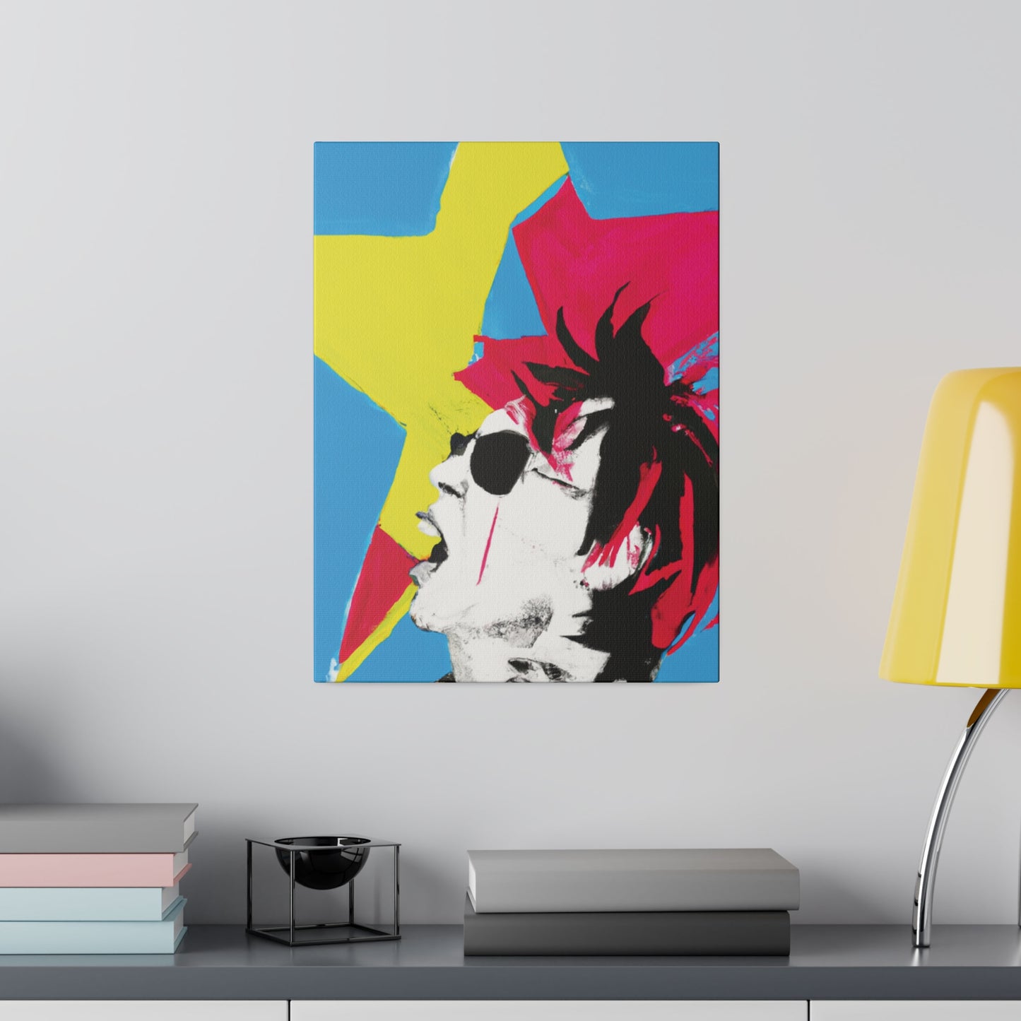 7179X - Rockstar Painting Print | Face | Abstract | Poster | Home Decor | Wall Art | Music Art | Canvas