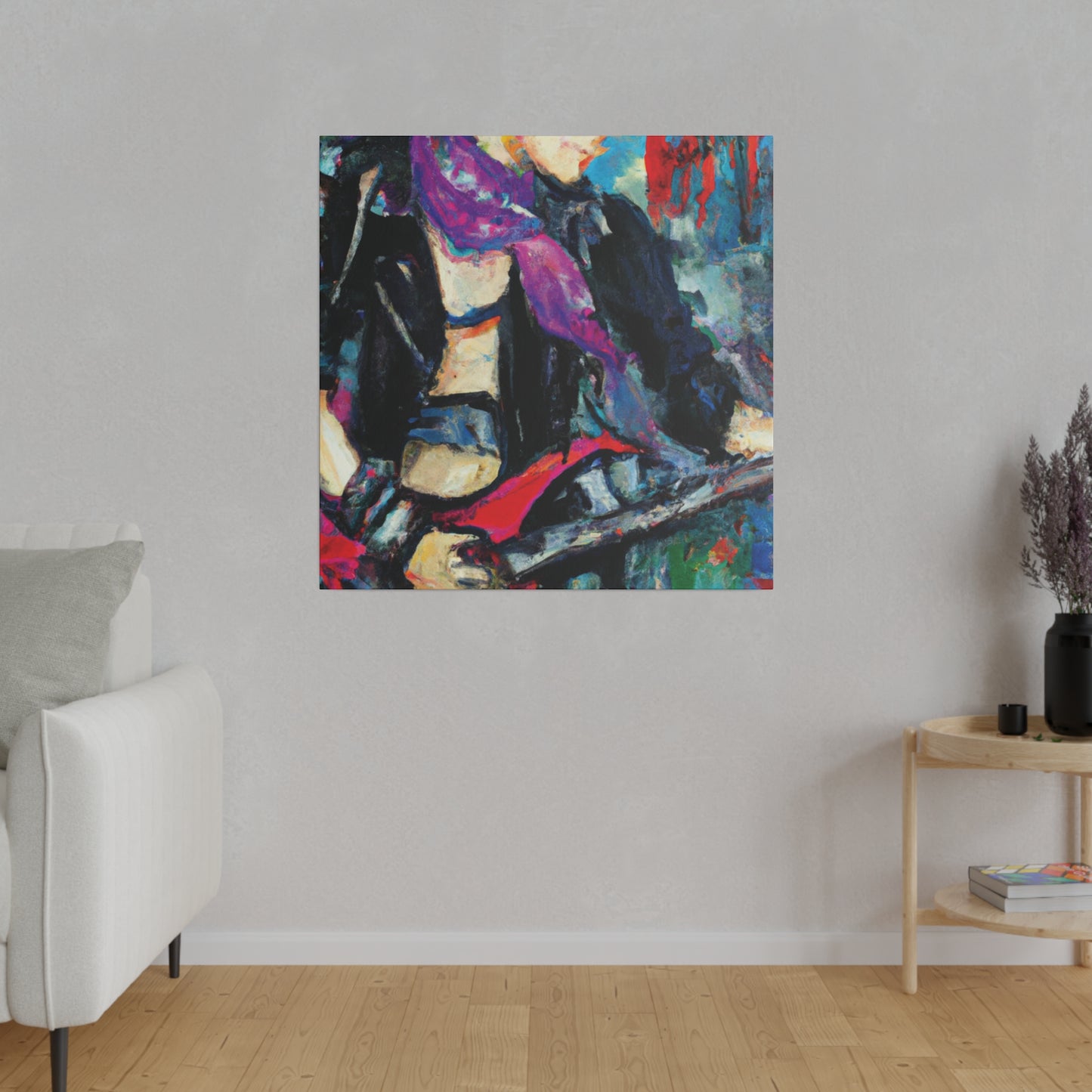 208D - Rockstar Oil Painting Style Print | Poster | Home Decor | Wall Art | Music Art | Canvas