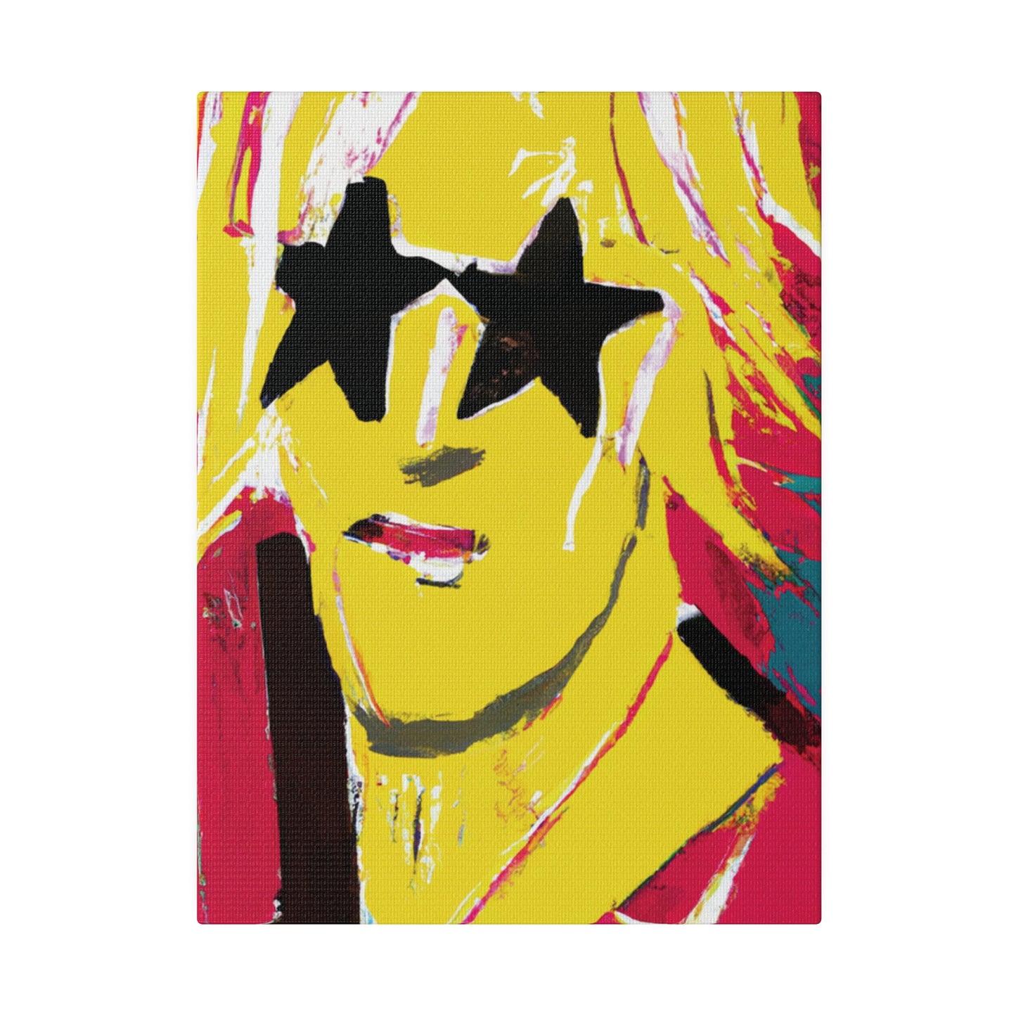 5263T - Rockstar Painting Print | Face | Abstract | Poster | Home Decor | Wall Art | Music Art | Canvas