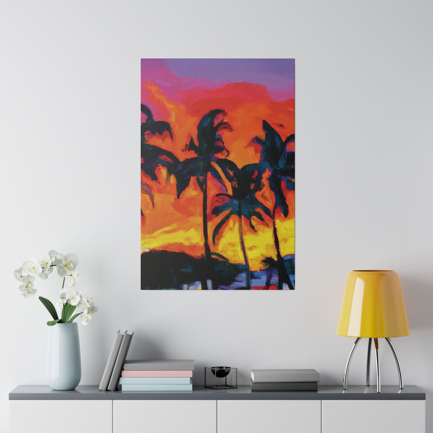 7487R - Miami Beach Sunset Painting Print | Miami | Beach | Sunset | Poster | Home Decor | Wall Art | Canvas