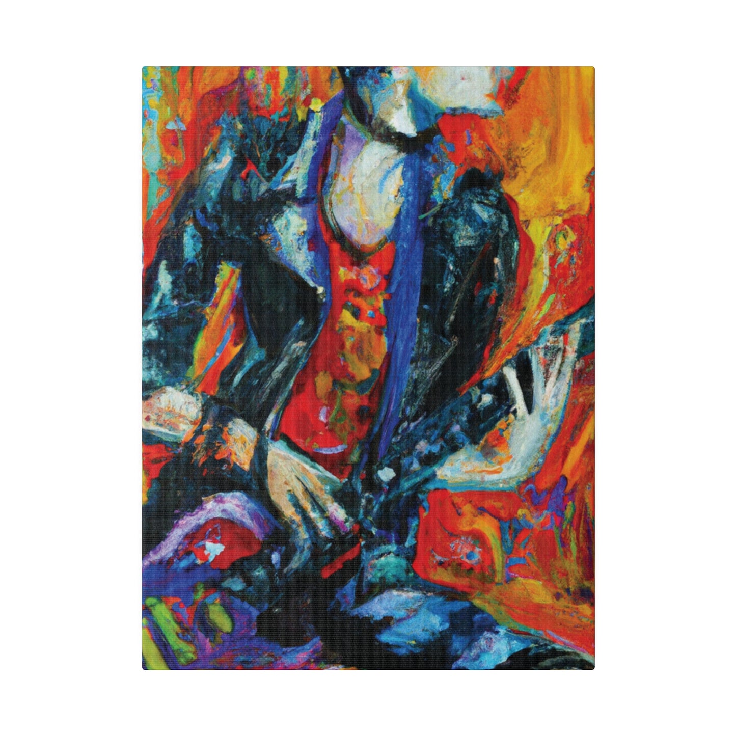 7348F - Rockstar Oil Painting Style Print | Poster | Home Decor | Wall Art | Music Art | Canvas