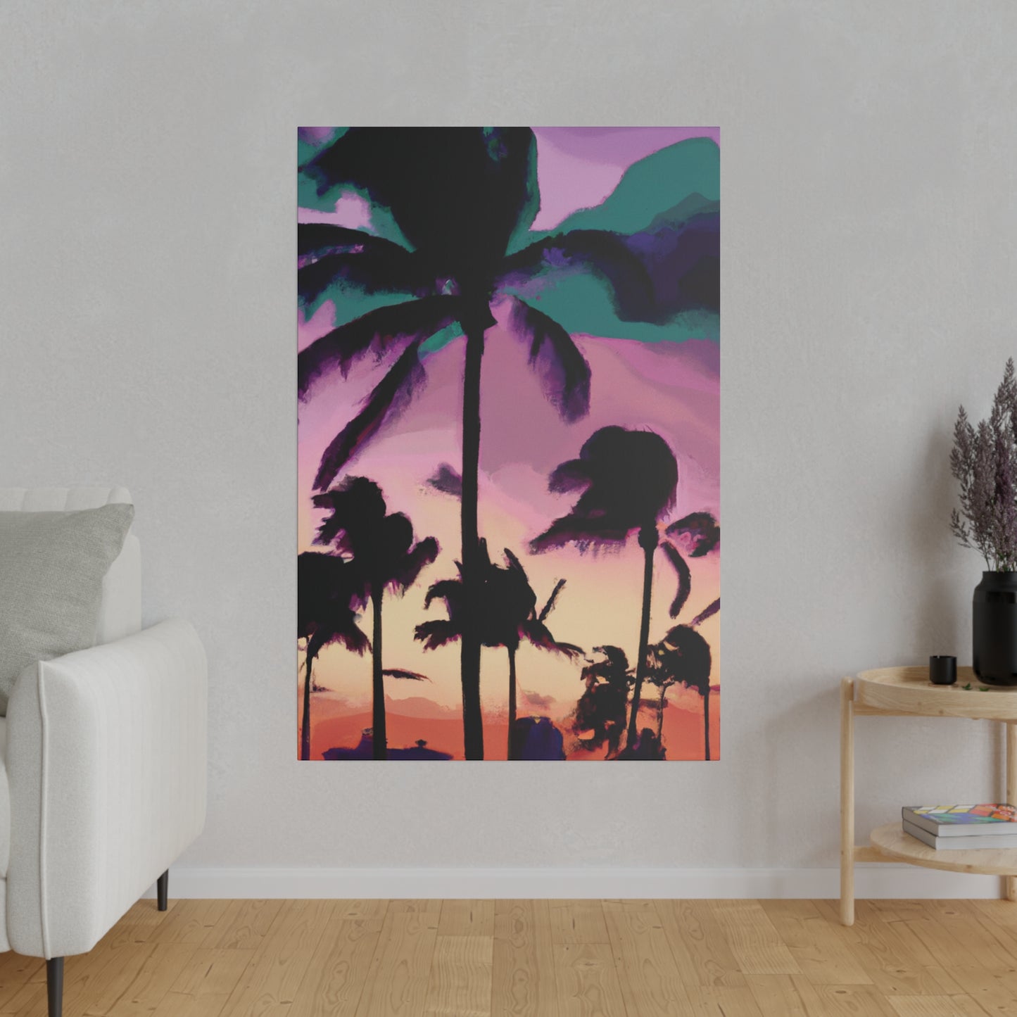 3258K - Miami Beach Sunset Painting Print | Miami | Beach | Sunset | Poster | Home Decor | Wall Art | Canvas