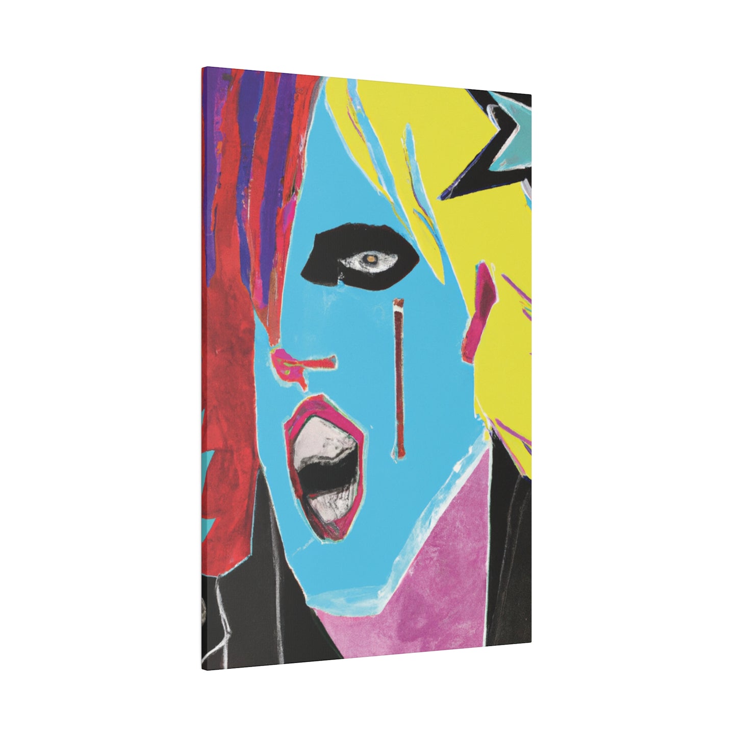 8365A - Rockstar Painting Print | Face | Abstract | Poster | Home Decor | Wall Art | Music Art | Canvas