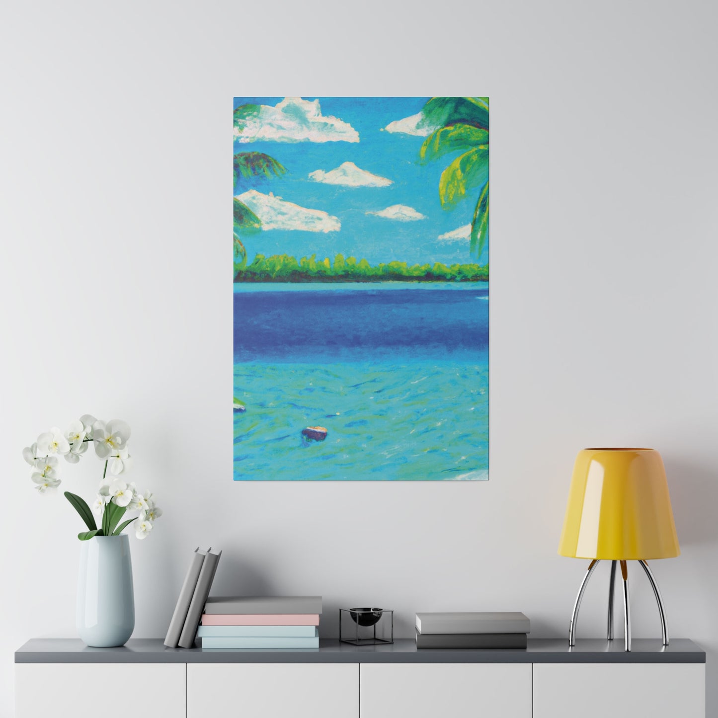 4513K - Bahamas Ocean Painting Print | Bahamas | Ocean | Beach | Poster | Home Decor | Wall Art | Canvas