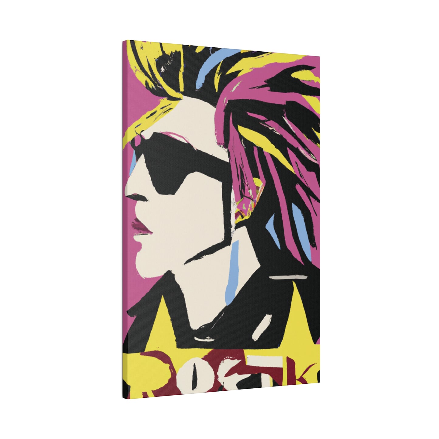 6201W - Rockstar Painting Print | Face | Abstract | Poster | Home Decor | Wall Art | Music Art | Canvas