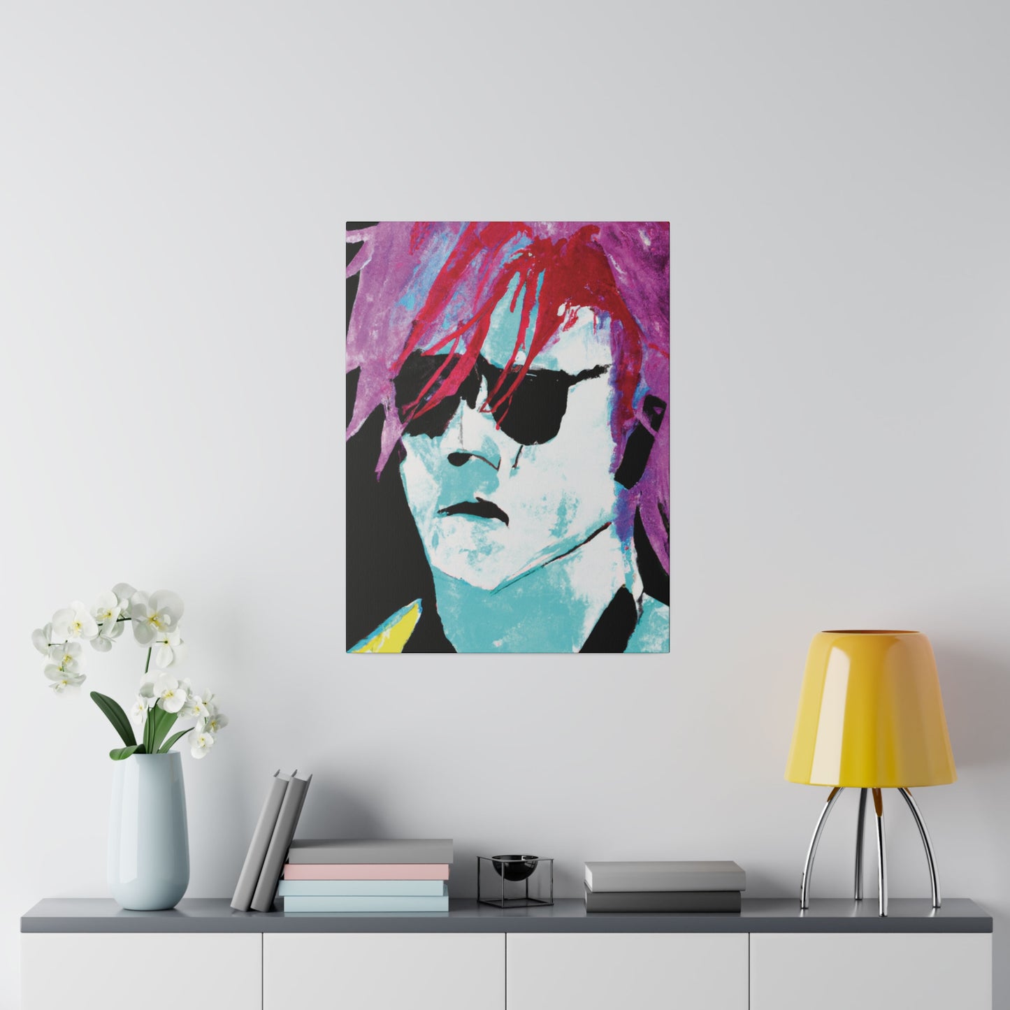 414V - Rockstar Painting Print | Face | Abstract | Poster | Home Decor | Wall Art | Music Art | Canvas