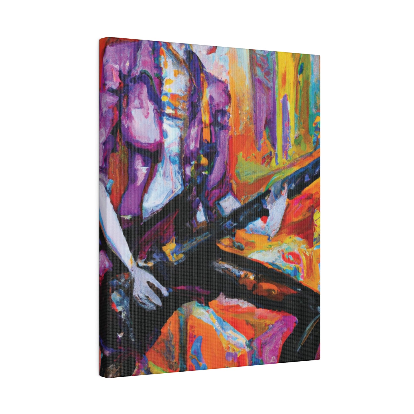 477F - Rockstar Oil Painting Style Print | Poster | Home Decor | Wall Art | Music Art | Canvas