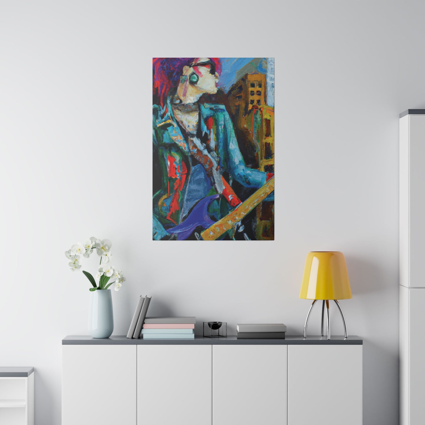 8911G - Rockstar Oil Painting Style Print | Poster | Home Decor | Wall Art | Music Art | Canvas
