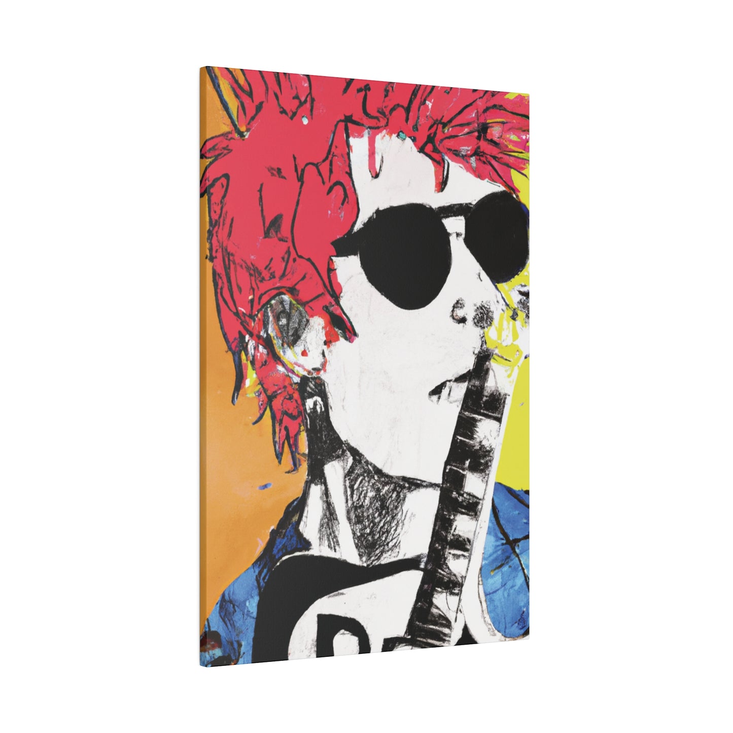 8995T - Rockstar Painting Print | Face | Abstract | Poster | Home Decor | Wall Art | Music Art | Canvas
