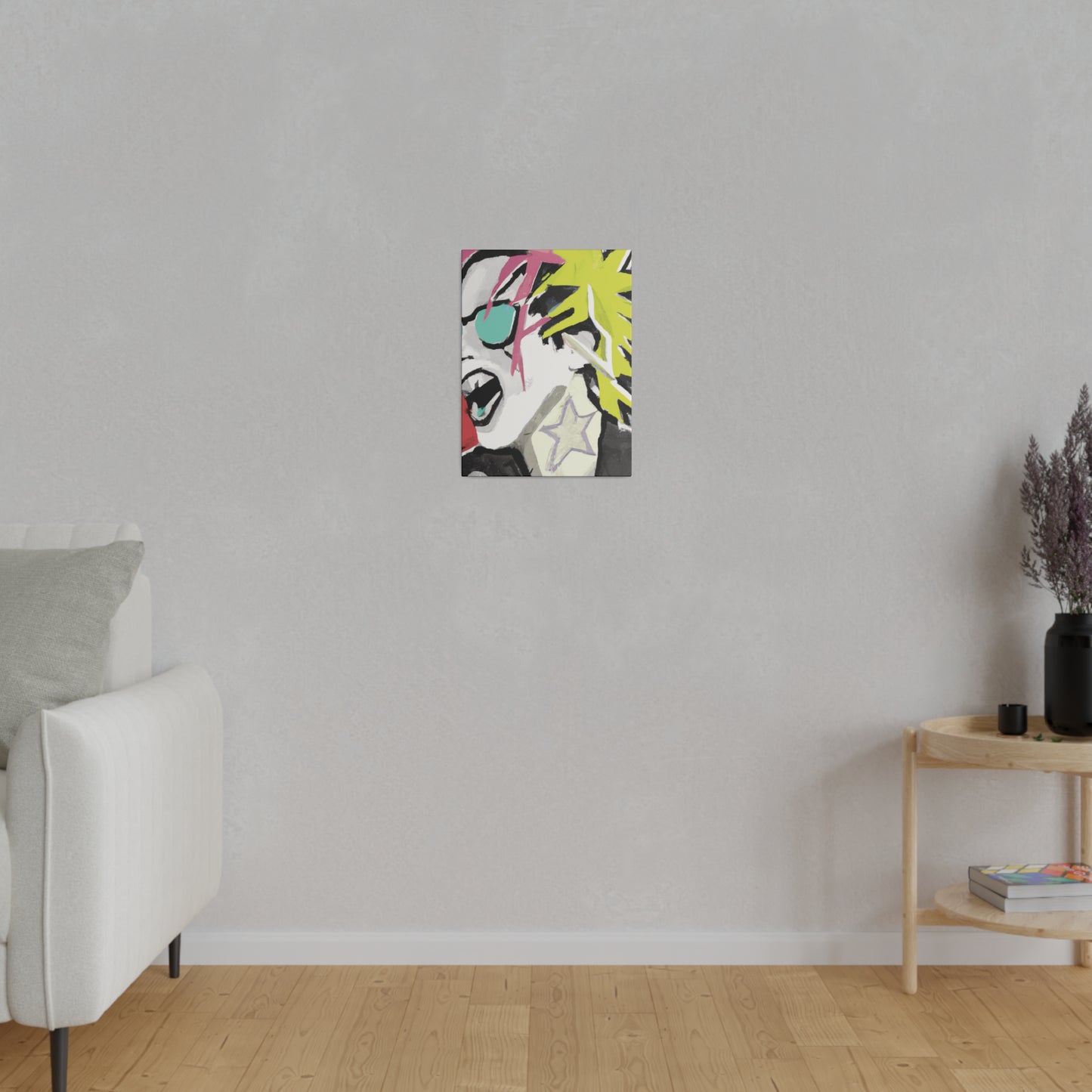9589K - Rockstar Painting Print | Face | Abstract | Poster | Home Decor | Wall Art | Music Art | Canvas