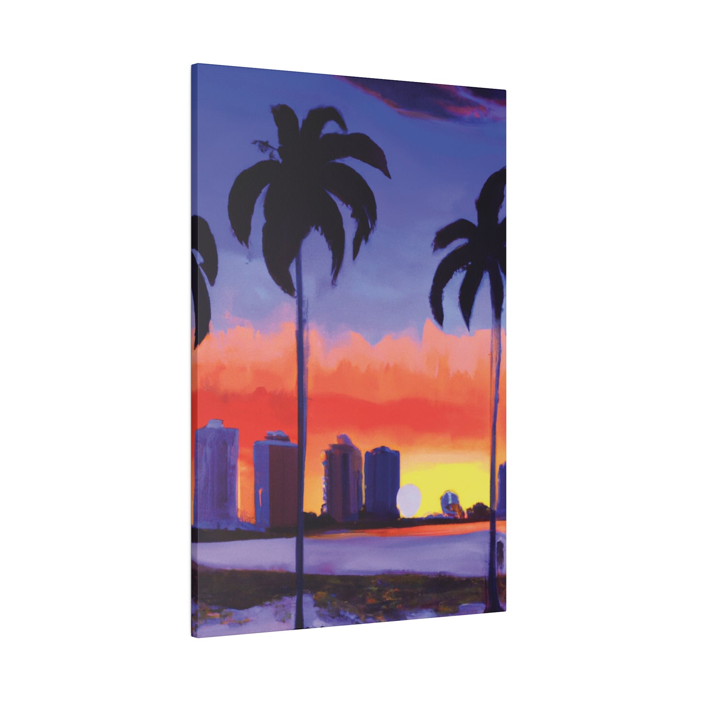 6829T - Miami Beach Sunset Painting Print | Miami | Beach | Sunset | Poster | Home Decor | Wall Art | Canvas