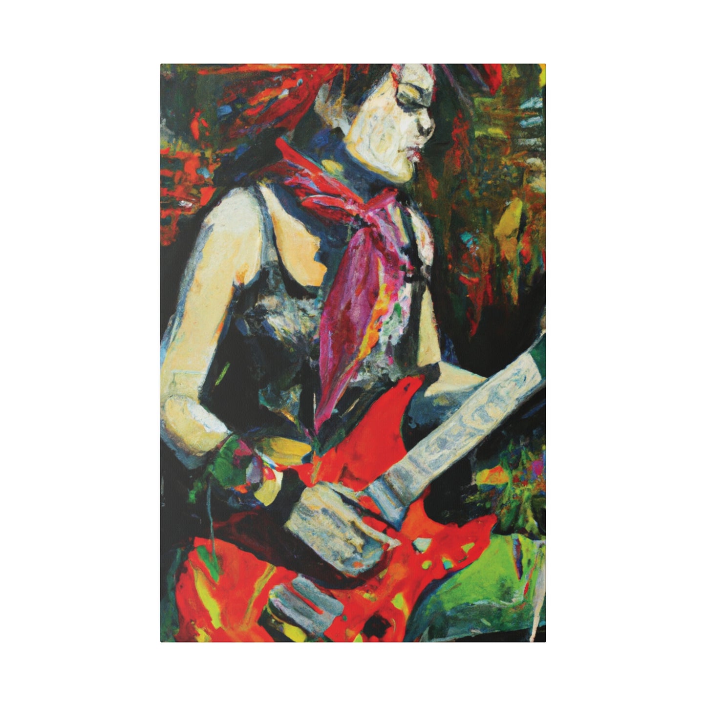 7203Q - Rockstar Oil Painting Style Print | Poster | Home Decor | Wall Art | Music Art | Canvas