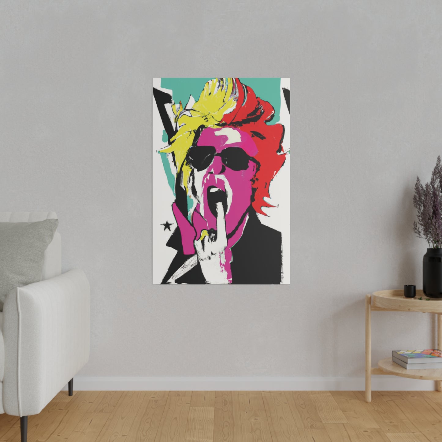 4598A - Rockstar Painting Print | Face | Abstract | Poster | Home Decor | Wall Art | Music Art | Canvas