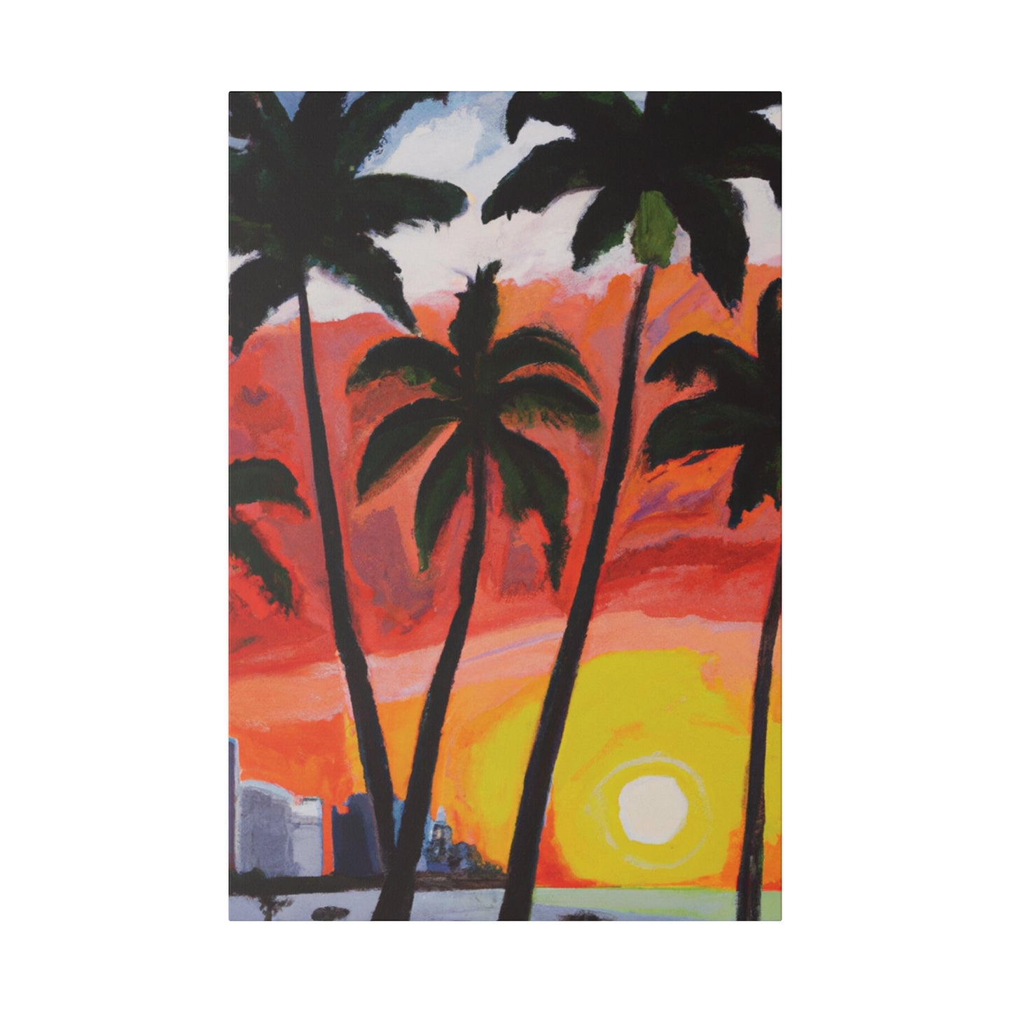 3556V - Miami Beach Sunset Painting Print | Miami | Beach | Sunset | Poster | Home Decor | Wall Art | Canvas