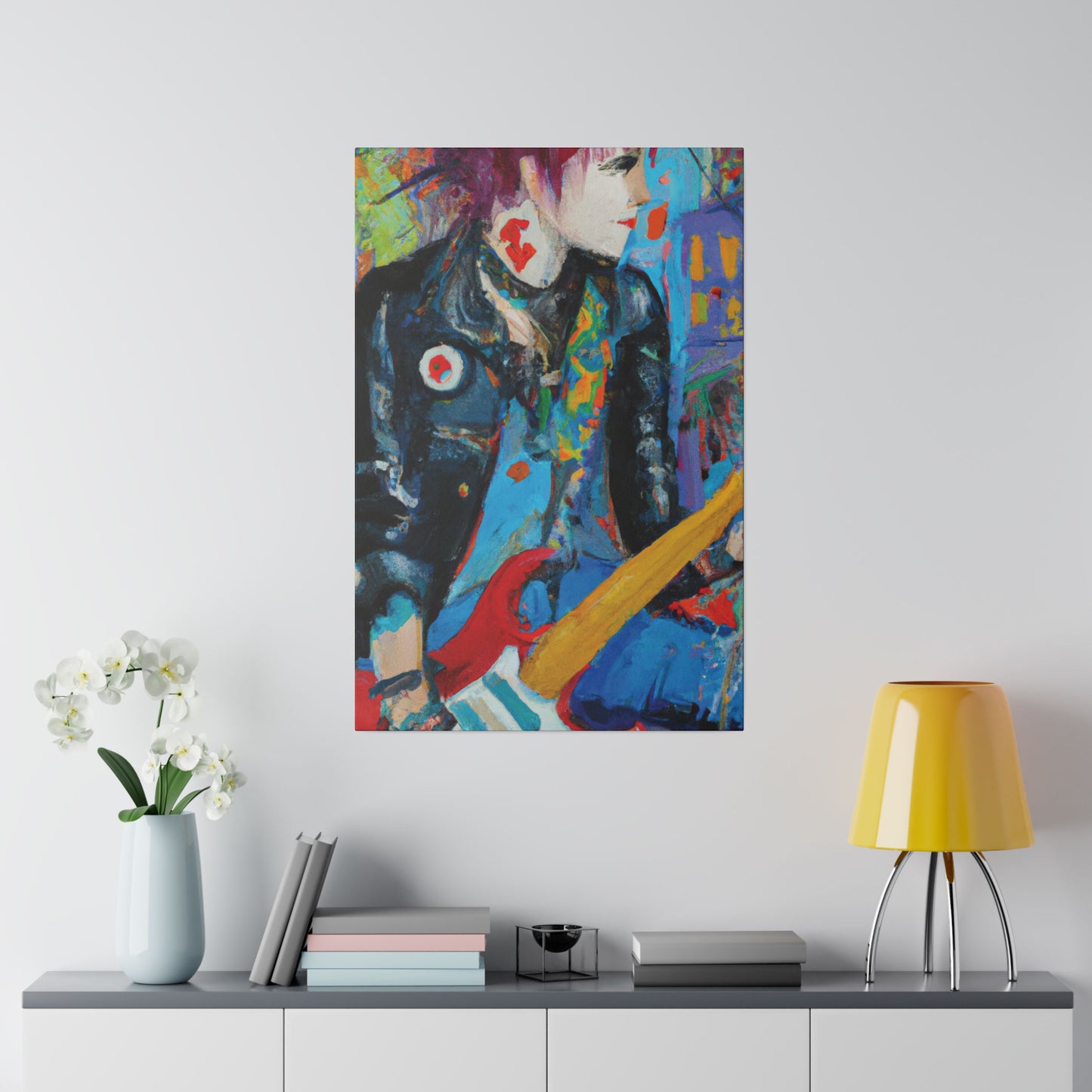 4391Q - Rockstar Oil Painting Style Print | Poster | Home Decor | Wall Art | Music Art | Canvas