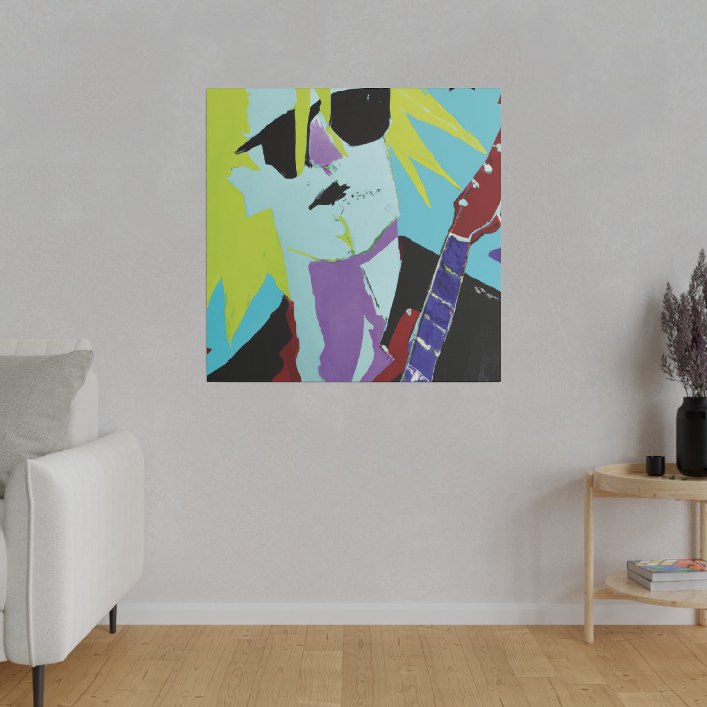 8267F - Rockstar Painting Print | Face | Abstract | Poster | Home Decor | Wall Art | Music Art | Canvas