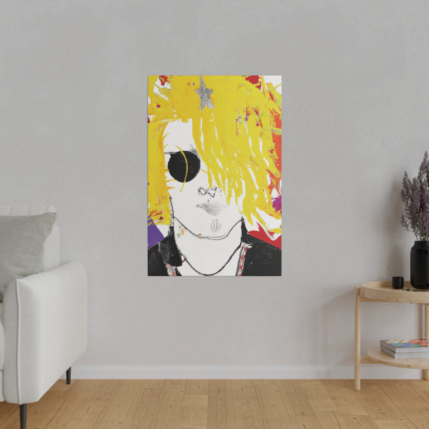 9674T - Rockstar Painting Print | Face | Abstract | Poster | Home Decor | Wall Art | Music Art | Canvas