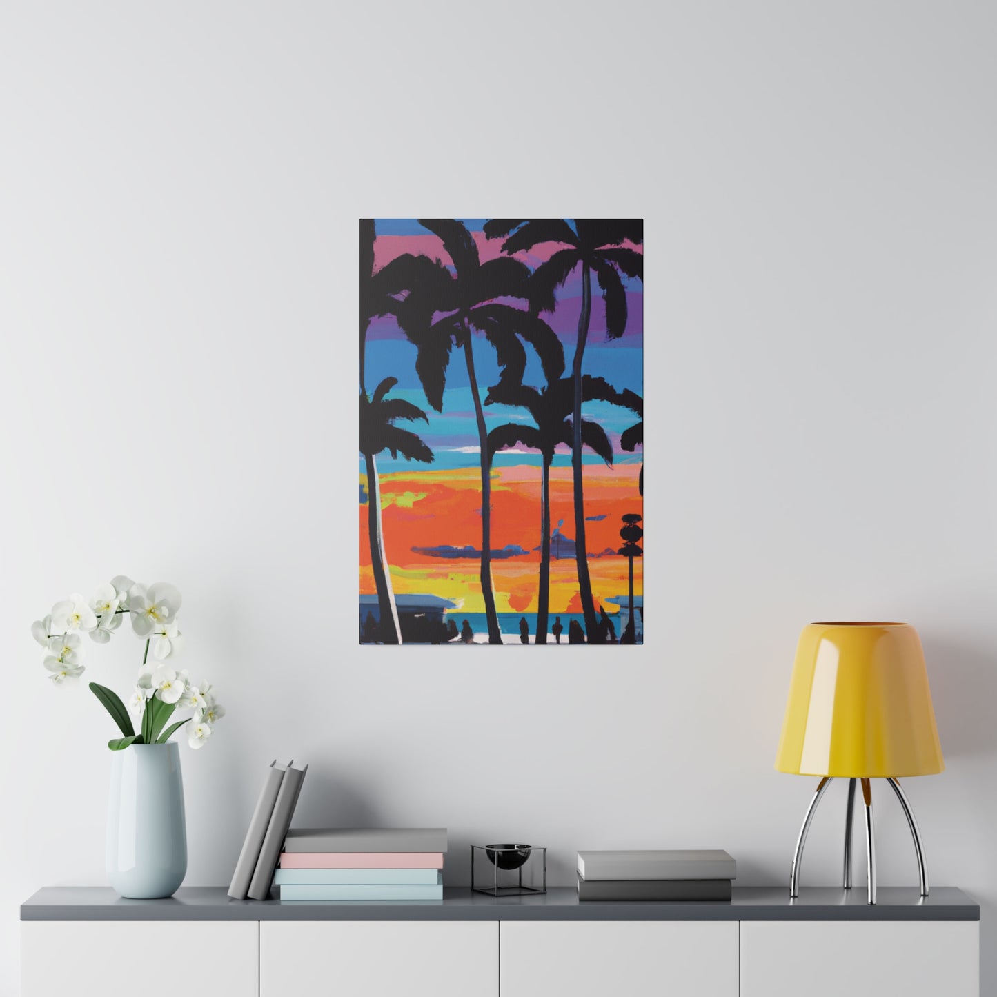 7891V - Miami Beach Sunset Painting Print | Miami | Beach | Sunset | Poster | Home Decor | Wall Art | Canvas