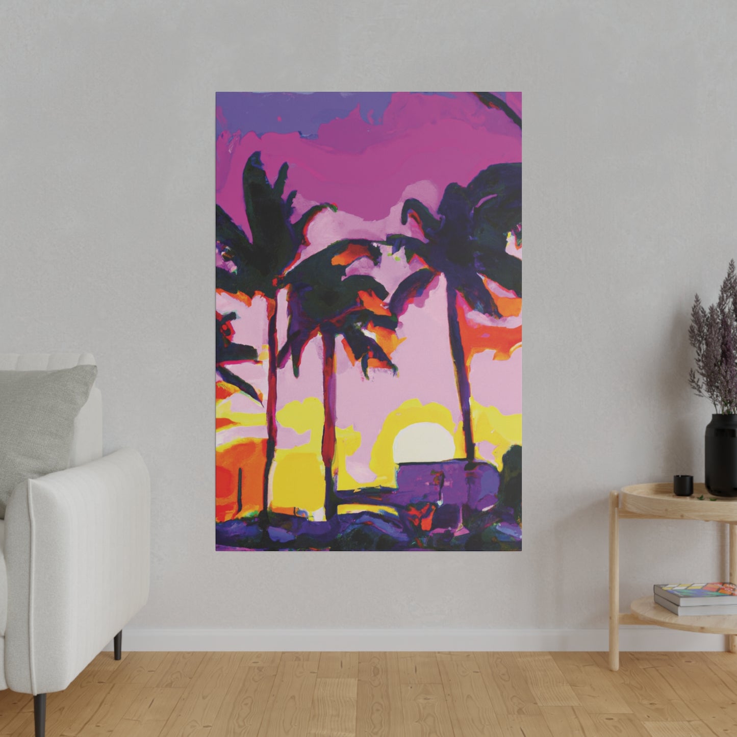 7146G - Miami Beach Sunset Painting Print | Miami | Beach | Sunset | Poster | Home Decor | Wall Art | Canvas