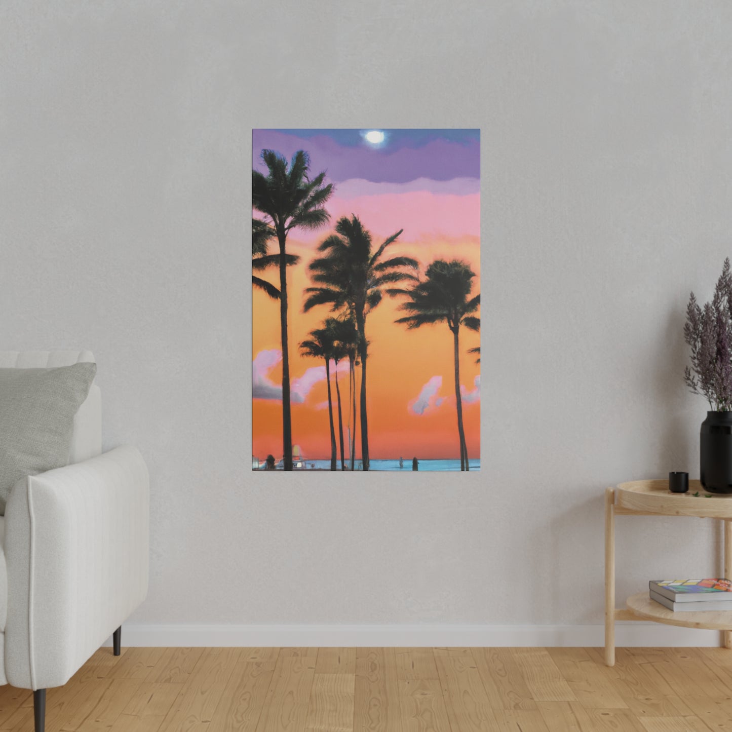 4126T - Miami Beach Sunset Painting Print | Miami | Beach | Sunset | Poster | Home Decor | Wall Art | Canvas