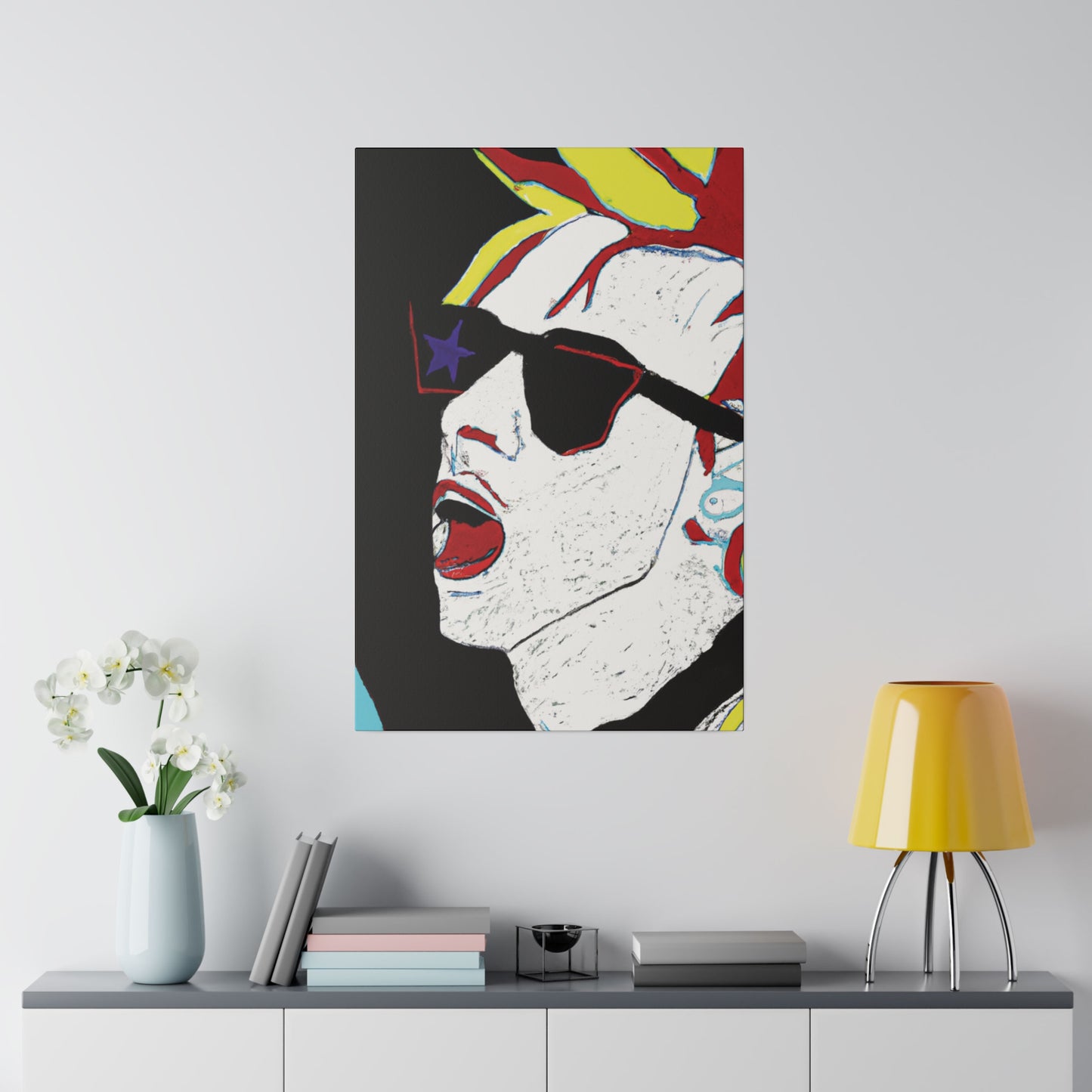 1889X - Rockstar Painting Print | Face | Abstract | Poster | Home Decor | Wall Art | Music Art | Canvas