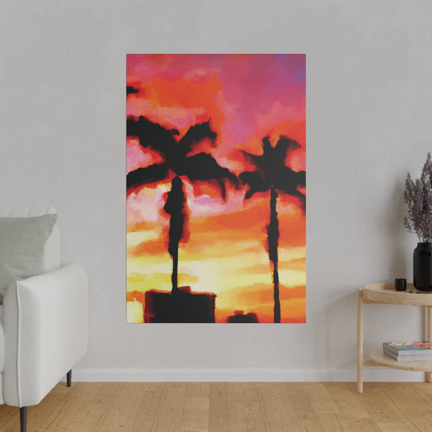 1413Q - Miami Beach Sunset Painting Print | Miami | Beach | Sunset | Poster | Home Decor | Wall Art | Canvas