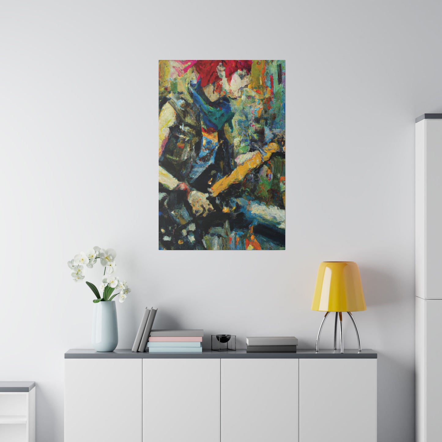 3758W - Rockstar Oil Painting Style Print | Poster | Home Decor | Wall Art | Music Art | Canvas