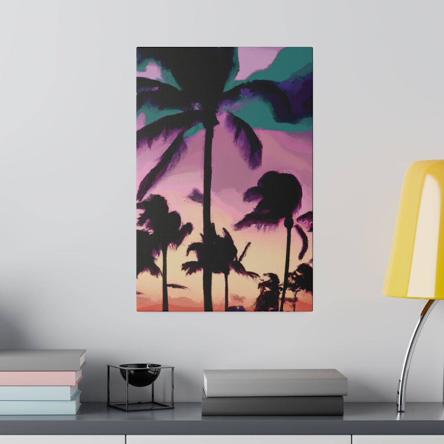 3258K - Miami Beach Sunset Painting Print | Miami | Beach | Sunset | Poster | Home Decor | Wall Art | Canvas