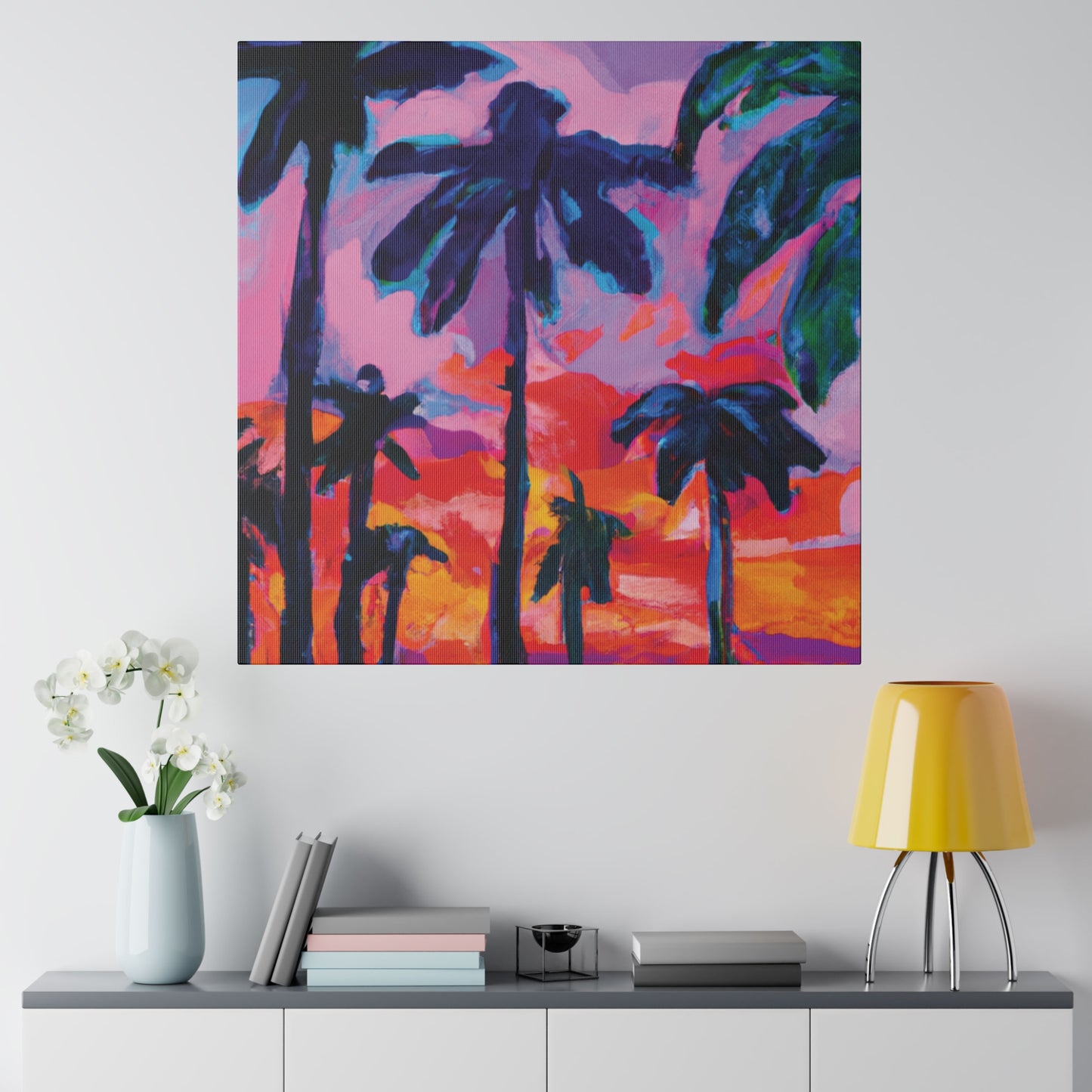 4754Q - Miami Beach Sunset Painting Print | Miami | Beach | Sunset | Poster | Home Decor | Wall Art | Canvas